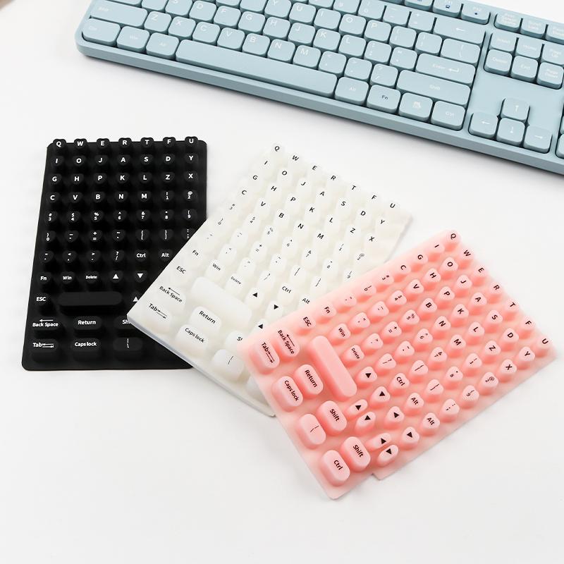 70PCS Raised Keyboard Stickers for Long Nails Universal Nail Art Keyboard Bubbles Soft Silicone Keycaps for Girls Office Gaming