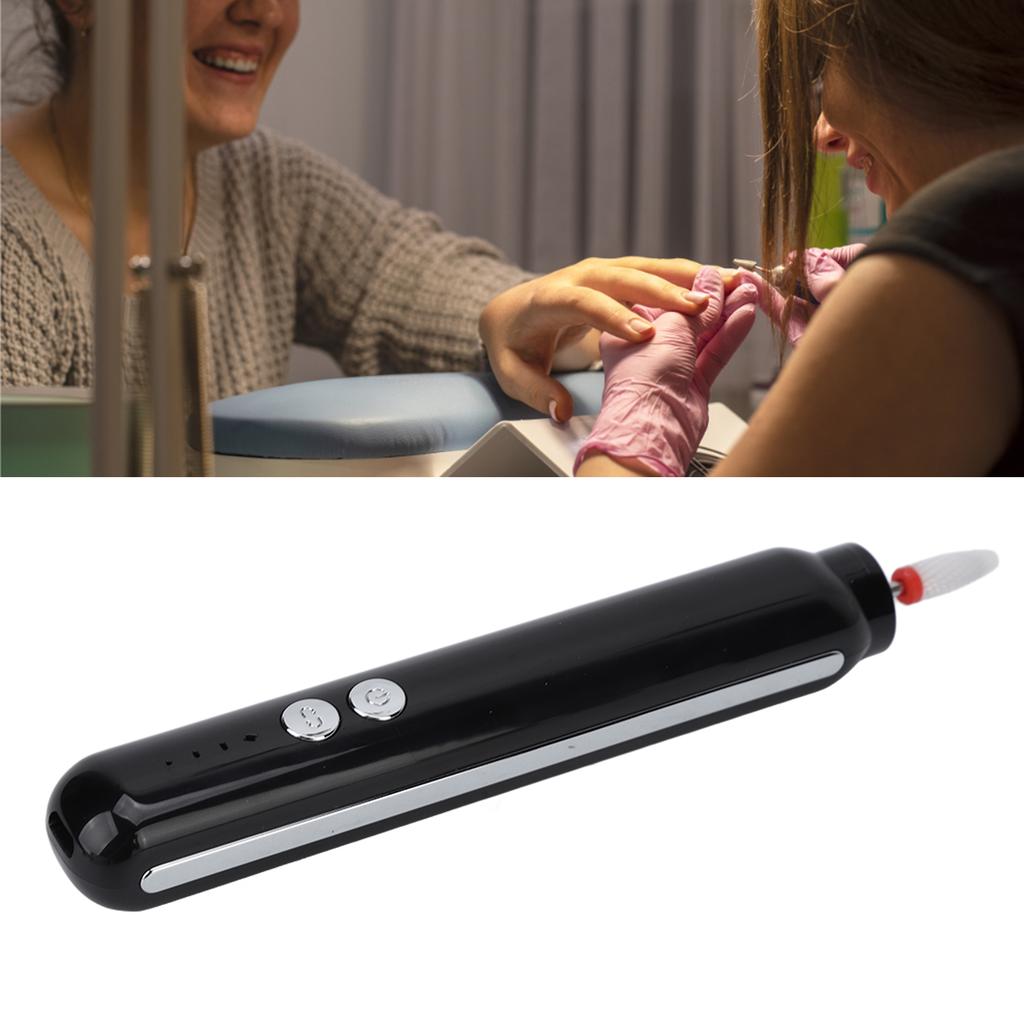 Nail Drill Machine USB Charging 3 Speeds Portable Electric Nail File Set with Light for Manicure Pedicure