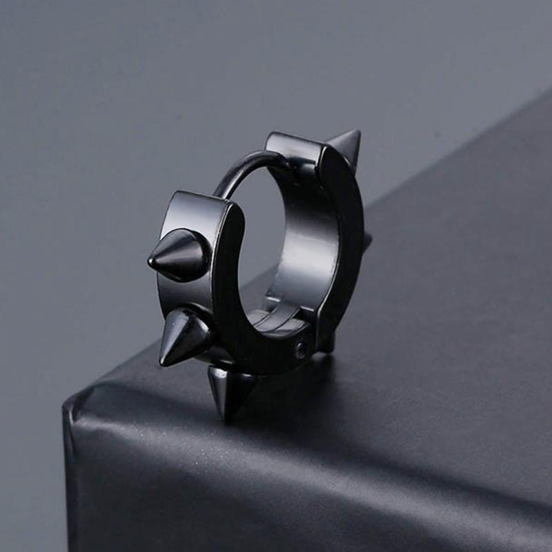 1 /11 Paia Orecchini a Bottone Punk in Acciaio Inossidabile Set di Orecchini Neri Per Uomo Donna Vintage Hip Hop Piercing Gioielli per Orecchie Accessori