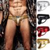 Thong Solid Color High Gloss Reflective Material Sexy Men's Thong Underwear Male Club Dance Dress T-back Underpants