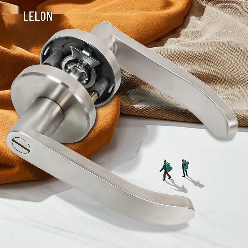 European Style Stainless Steel 304 Three-Bar Lever Privacy Door Lock for Bathroom