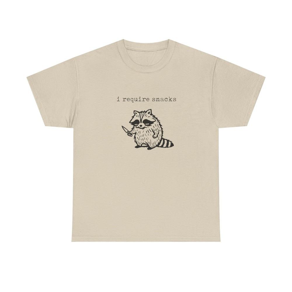 I require Snacks Funny Graphic T Shirt Unisex Heavy Cotton Tee Unisex T-Shirt XXL