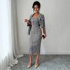 European and American Light Luxury Commuter Rough Flower Suit Long-sleeved Lapel Short Jacket with Slim Suspenders and Thin Skirt