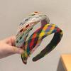 2025 Colorful Plaid Wide-Brim Headband for Women - Versatile Daily Wear Hair Accessory