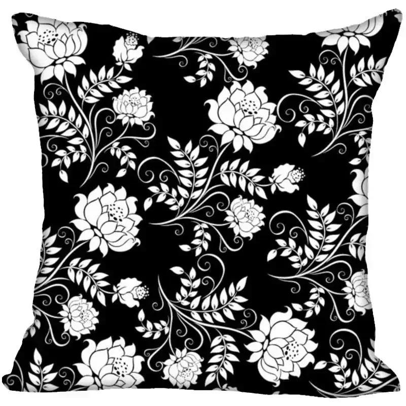Black And White Pattern Throw Pillow Cover With Short Plush Print For Living Room Sofa Decoration Cushion Cover Pillow Covers
