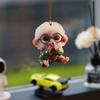 2D Monkey-Shaped Car Pendant Hanging Ornament with Chain Realistic Animal Rearview Mirror Hanging Decor Car Interior Accessories