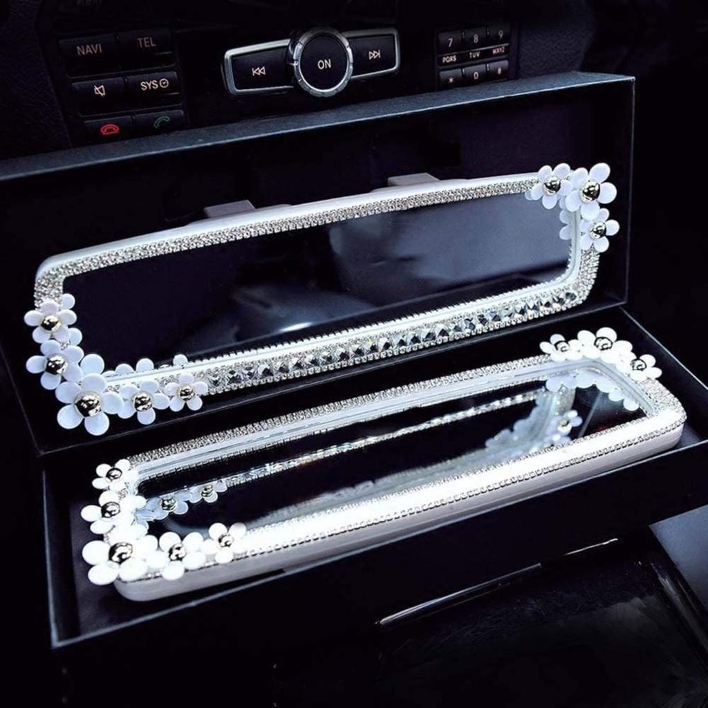 Luxury Car Rearview Mirror, Interior Rearview Mirror, Easy to Dress Up, Stylish Interior Mirror, Makes a Great Gift (Daisy)