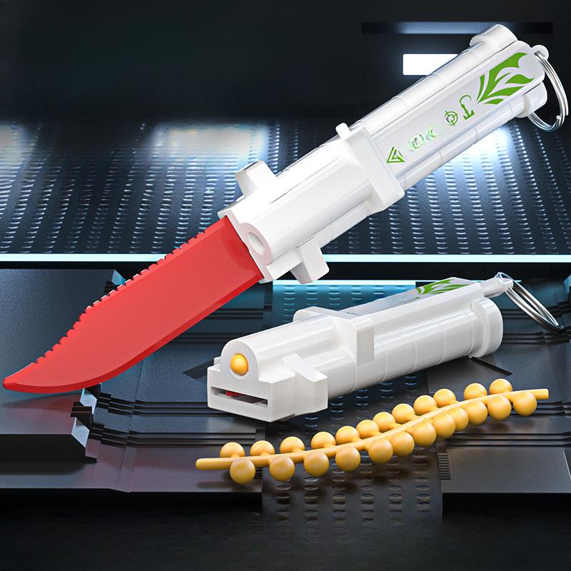 3D Print Gravity 2 in 1 Small Radish Toy Gun Carrot Knife Mini Model Fidget Toy for Kids Adults Stress Relief Toys Plastic Knife