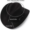 Cappello da Cowboy Unisex, Cappello Western da Uomo, Cappello da Cowboy in Feltro, Cappello da Esterno Regolabile