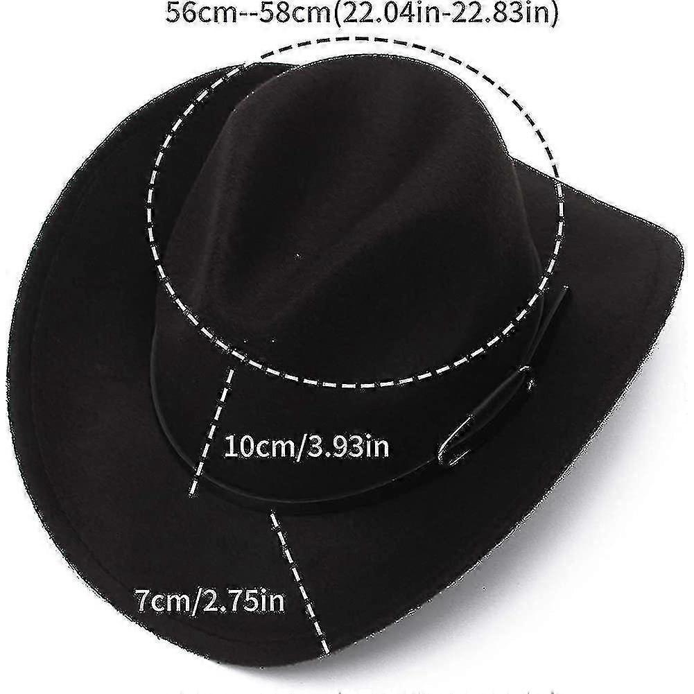 Cappello da Cowboy Unisex, Cappello Western da Uomo, Cappello da Cowboy in Feltro, Cappello da Esterno Regolabile