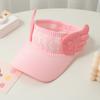 Children'S Knitted Empty Top Hat Summer Sun Hat Cute Rabbit Ears Letter Wings Cool Hat Parent-Child Show Ponytail