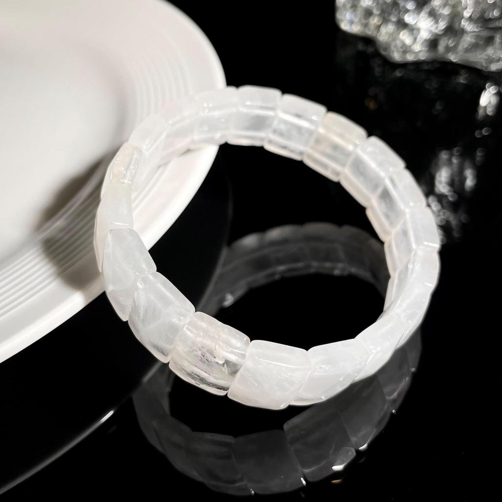 Bracciale Quadrato in Cristallo Bianco Naturale Jingxi Ji