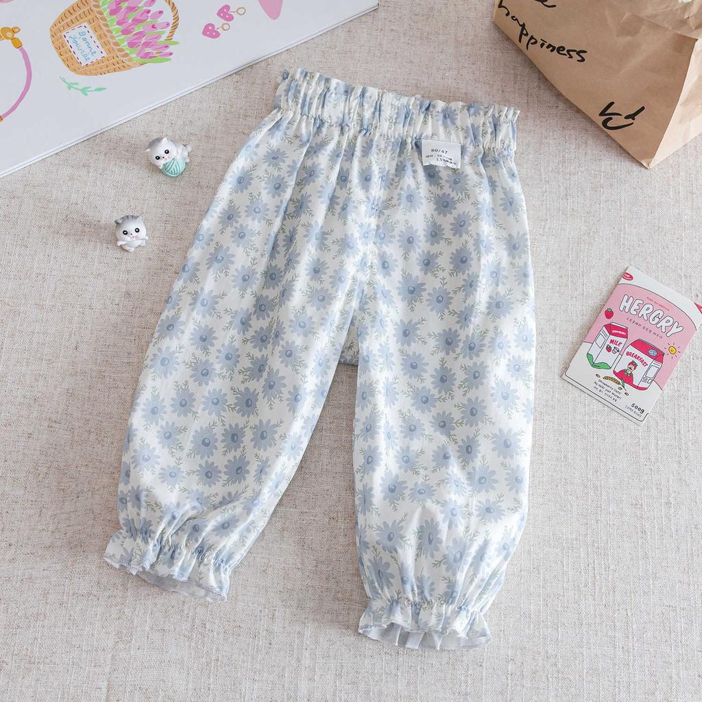 Kinderkleidung Sommer Neuheit Baby Sommer Mückensichere Hose Kinder Spitzen Lange Hose Floral Mückensichere Hose