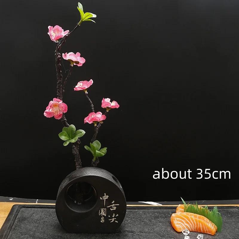 onigiri bento Sashimi Plate dish tray Decorative vase with flowers Sushi shop hotel Restaurant sea food decorations tree flower