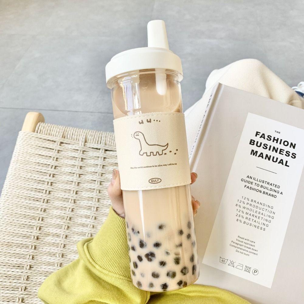500/850ml Water Straw Bottles with Lid Straw Large Capacity Water Bottle  Coffee Cups