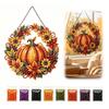 Halloween 2D Flat DIY PET Diamond Art Pendant with Chain Crystal Rhinestone Art Pendants for Adults Gift Home Wall Window Decor