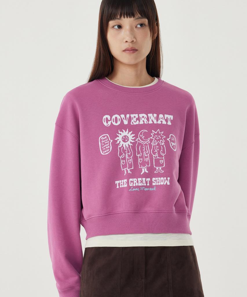 COVERNAT WOMAN Circus Graphic Sweatshirt Magenta