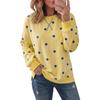 Women's Casual Long Sleeve Round Neck Sweatshirt with Leopard Polka Dot Print