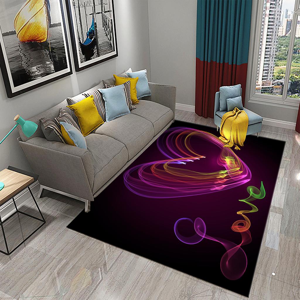 Romantic Love Heart Carpet Valentine's Day Rug Bathroom Anti Slip Floor Mat Living Room Bedroom Entrance Doormat Decor Carpet