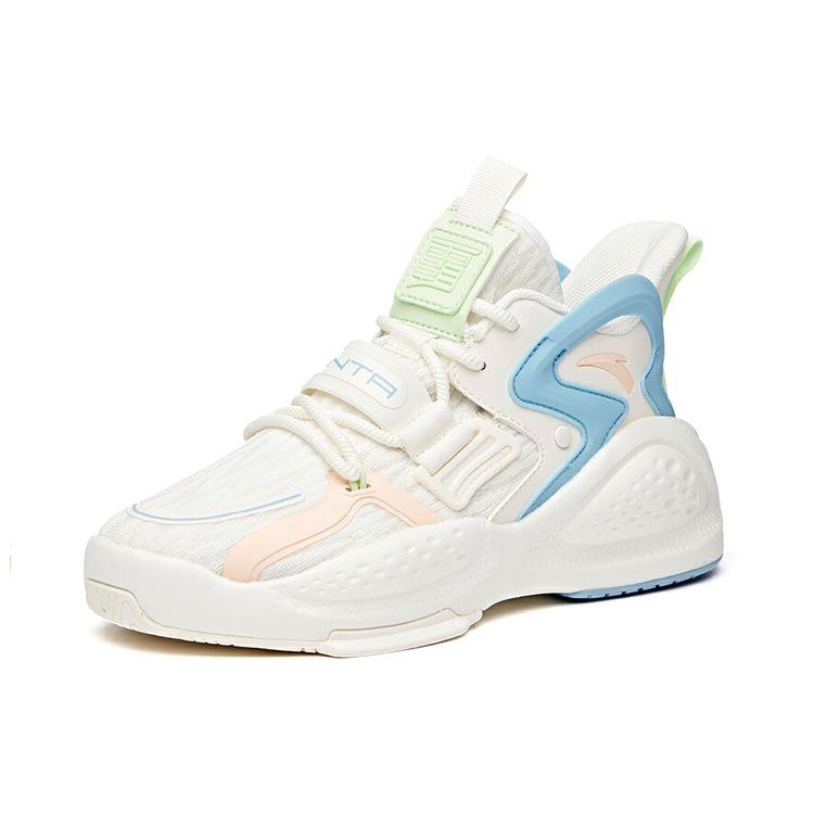 Anta Lifestyle Series Gift Recommendation Mid-Top Casual Shoes Women sneaker White Blue 122038081-3