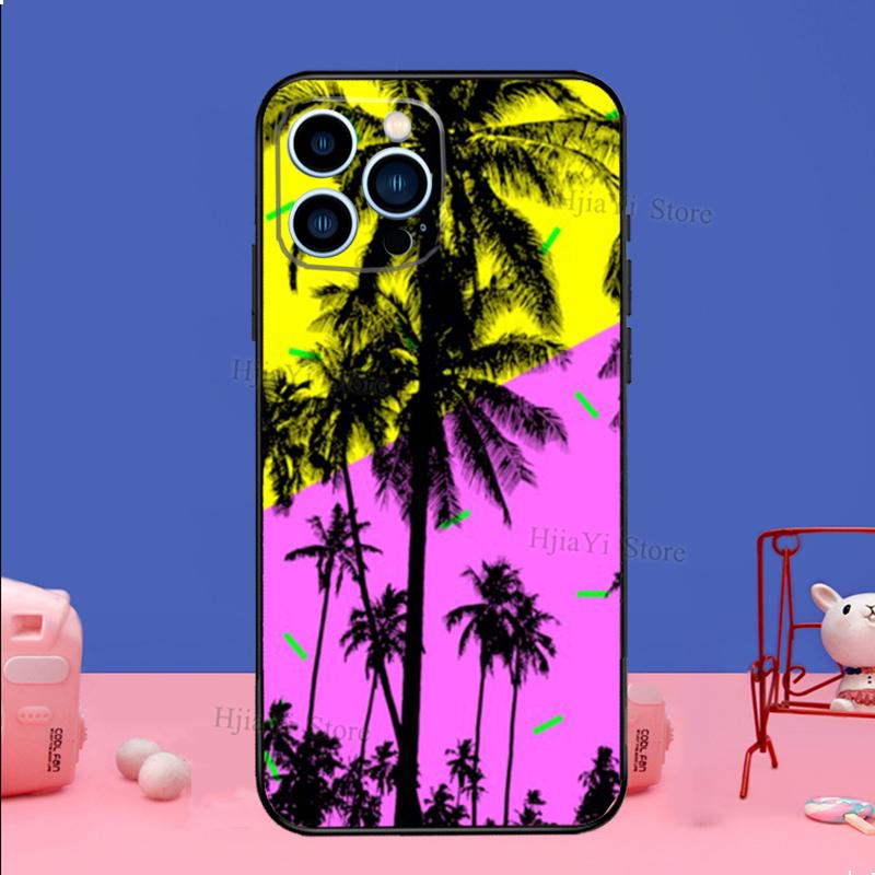 Stars Space Palm Trees Phone Case For iPhone Samsung Galaxy Redmi Xiaomi Oppo OnePlus Note S A 7 8 9 10 11 12 13 14 20 21 22 23 53 54 Pro Max Ultra