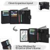 Black - Men's Large Leather Trifold Wallet With 19 Credit Card Slots, 3 Note Compartments, 1 Coin Pocket (1 Piece)-Yvan