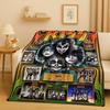Coperta di Flanella Retro Kiss Rock Heavy Metal Band Gene Simmons, Coperta Morbida Ultra Peluche per Casa Camera da Letto Letto Divano Ufficio