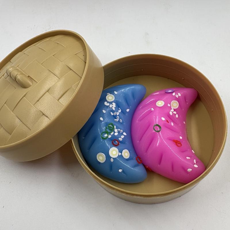Realistic Looking Cute Dumpling Squeeze Toy Soft Stress Relief Anti Anxiety Sensory Toy for Fun 