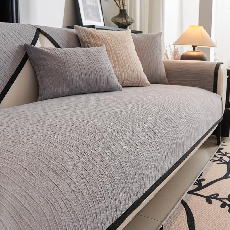 

1 шт. Чехол для дивана из скандинавской шенилловой ткани, однотонный коврик для дивана, полотенце, нескользящий чехол для дивана в форме буквы L, защита мебели для гостиной 70x90