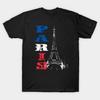 Asian Size Cotton Unisex Tshirt Print T-shirt Eiffel Tower Grunge Silhouette T-shirt No-Cut Print Regular Fit