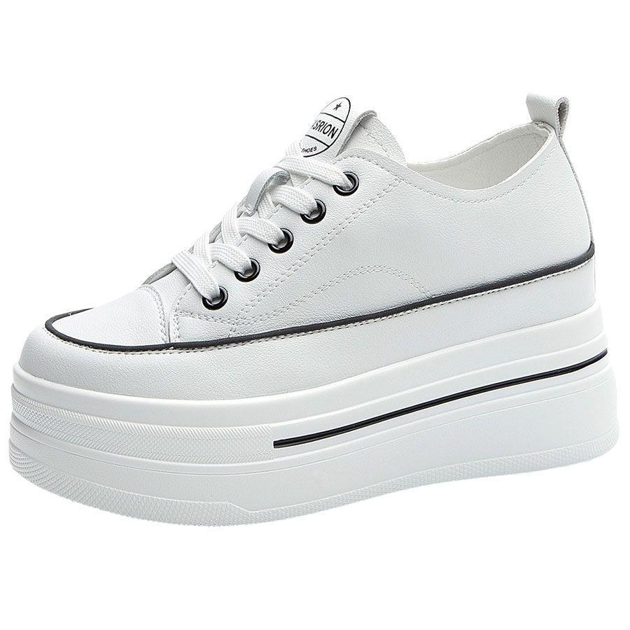 Small Inner Height-increasing Women's Shoes 8cm Versatile and Breathable 2024 Summer New High-soled Thick-soled Ins Muffin Baseplate Shoes