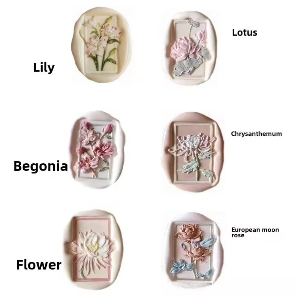 10/6Pcs Retro Flower Plants Wax Seal Stamp Lotus Rose Sealing Stamp Head For Scrapbook Envelopes Wedding Invitations Gift Cards