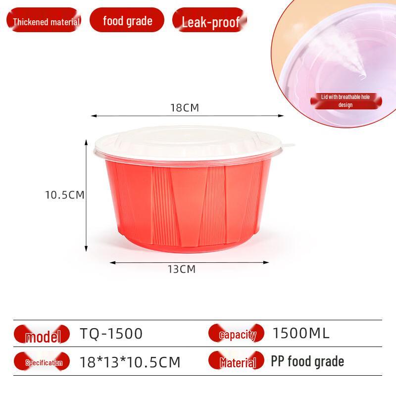 Disposable Food Containers with Lids, 1500ML (50 Sets)