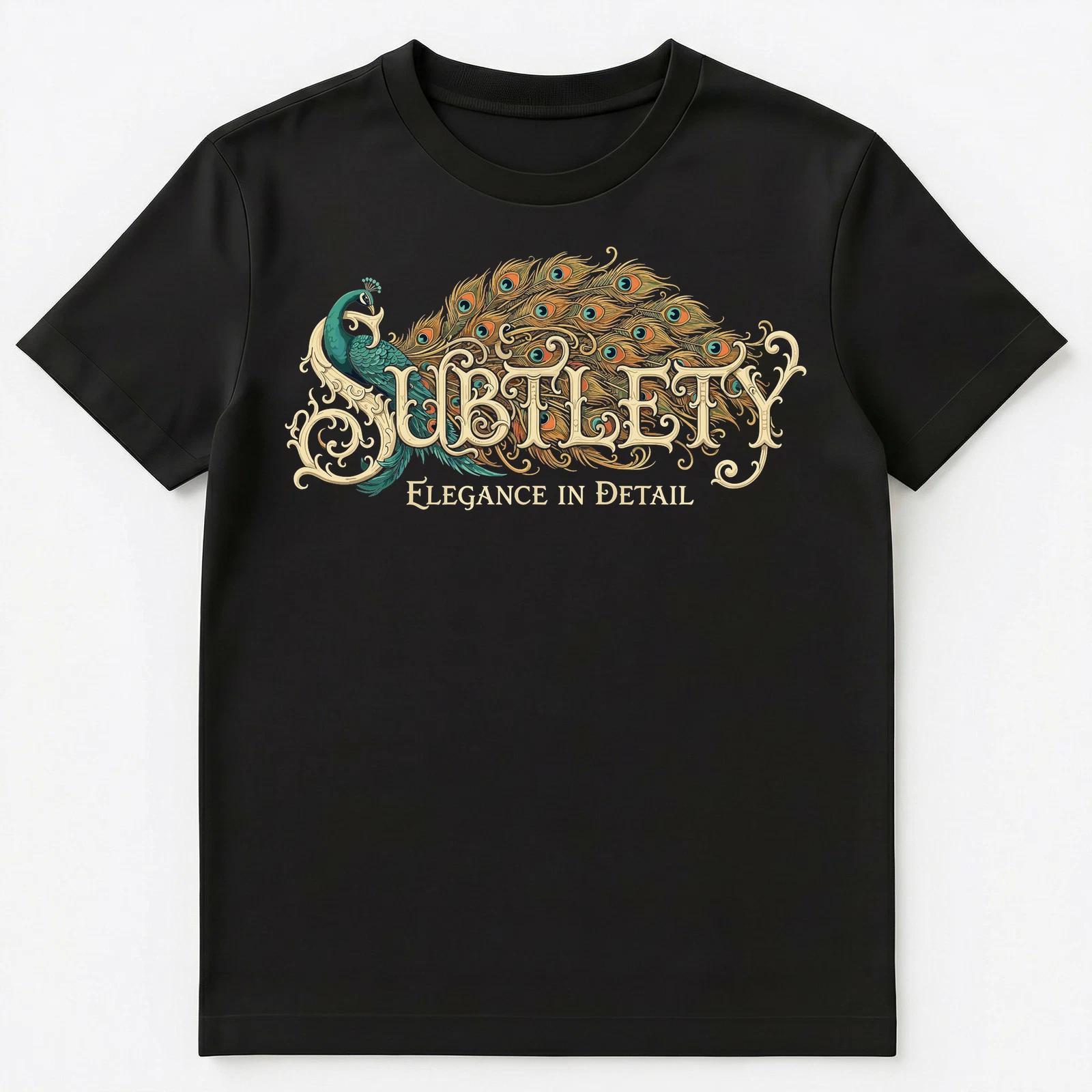 

Art Lover Elegant Peacock Ornately Detailed Design Unisex T-Shirt M