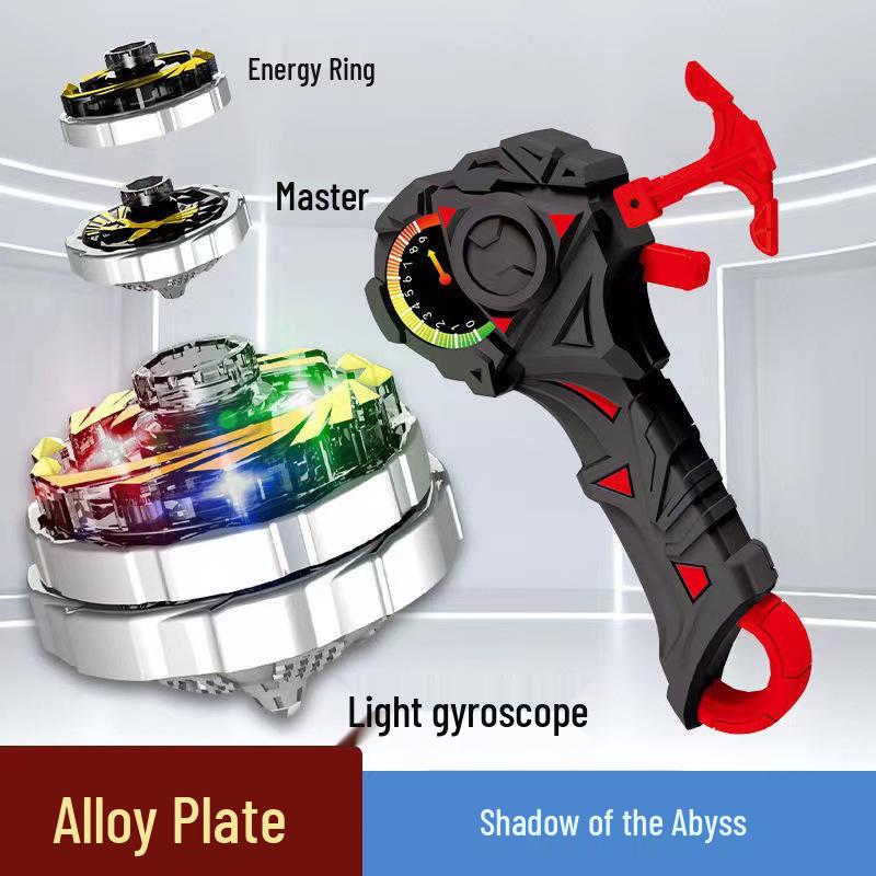 Free Shipping Dual Alloy Burst Gyro Toy - Magic Light Pull String Battle Gyro