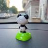 Car Ornament Solar-Powered Panda Dashboard Nodding Toy Car Interior Decoration with Swing Head Cute Car Dashboard Accessory Fun Gift for Car Lovers