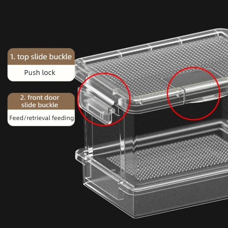 Mealworm Breeding Box Superworm Cricket Spider Mantis Terrariums Desktop Anti-escape Breathable Insect Box Insect Kennel Habitat