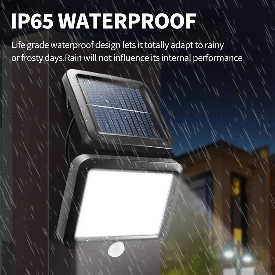 100COB Outdoor Solar Lights Motion Sensor Split Wall Lamp with Remote Control Waterproof Garden Courtyard Street Night Lighting