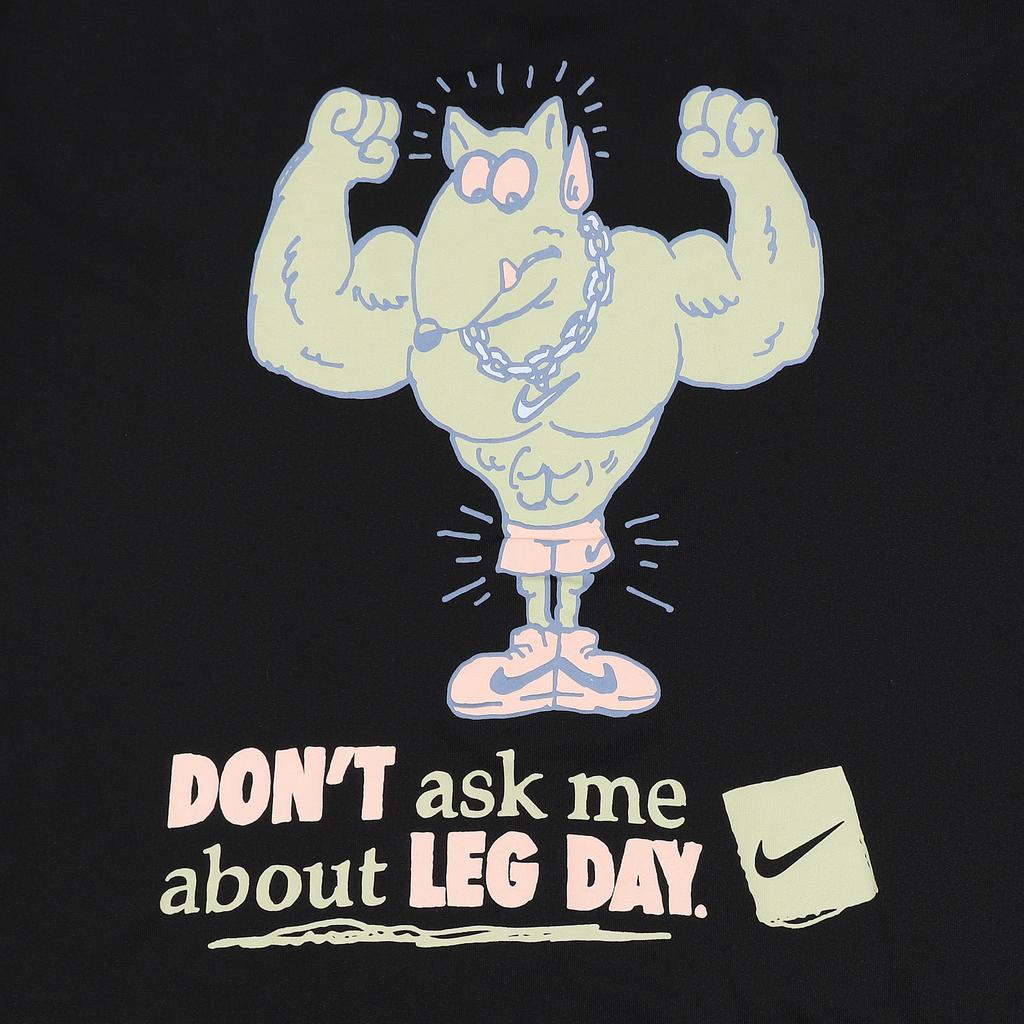 Nike Dri-Fit Letter Print Cartoon Anime Pattern Quick-Dry Training Knit Crew Neck Short Sleeve T-Shirt Men Tops Black FZ8045-010