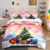 Christmas Tree with Gifts Print Bedding Duvet Cover Set Duvet Cover Pillowcases (1*Duvet Cover 2*Pillowcases, Without Duvet Insert)