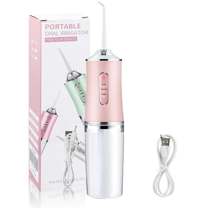 Oral Irrigator Portable Dental Water Flosser USB Rechargeable Water Jet Floss Tooth Pick  Jet Tip 3 Modes