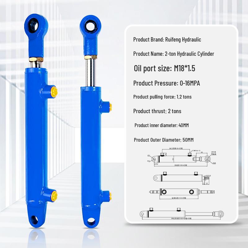 2-Ton 40-Bore Small Single/Double-Acting Hydraulic Cylinder for Lifting and Engineering Applications