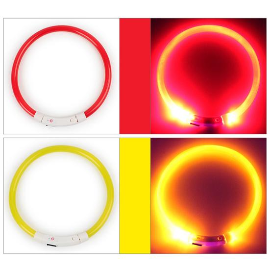 LED Dog Collar Rechargeable Luminous USB Charging Puppy Light Up Collar for Outdoor
