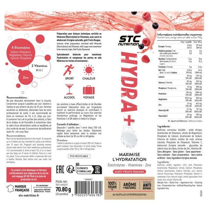STC Nutrition Hydra+ Red Fruits 20 Effervescent Tablets