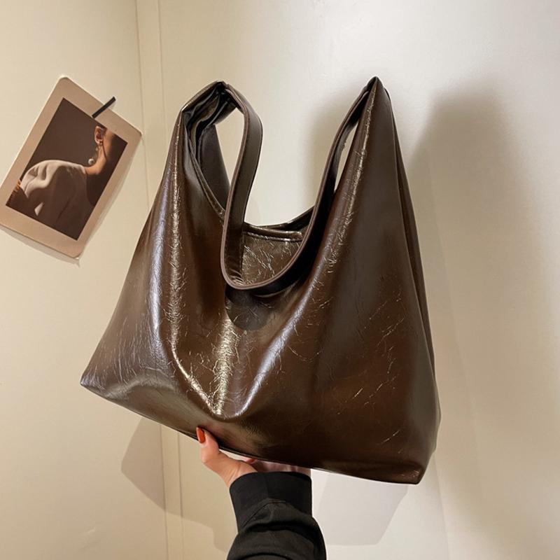 Weiche Unterarmtasche aus PU-Leder in Weinrot, Vintage-Stil, Umhängetasche für Damen, große Handtasche, vielseitige Tragetasche