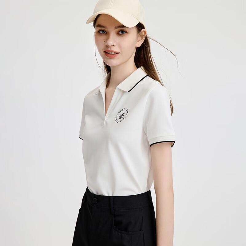 Navigare Women s Elegant Lapel Polo T-shirt L