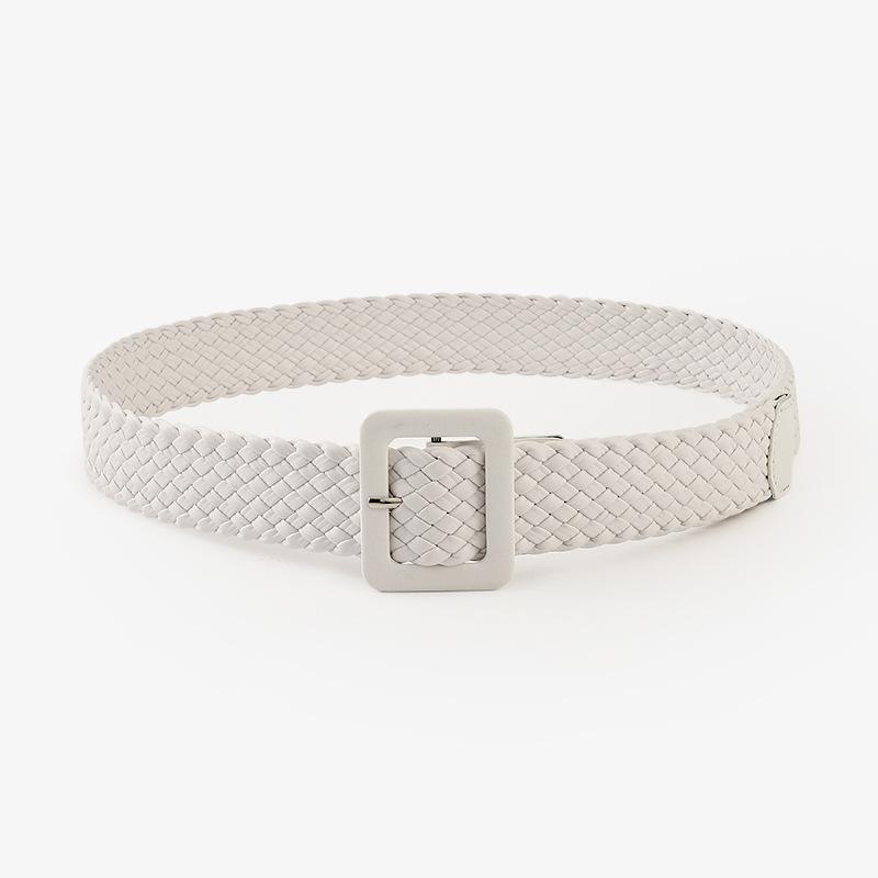 Japanese Pastoral Woven Wide Belt Candy Color Bag Buckle Decorative Dress Jeans Belt Women