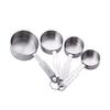 Piece 4 Modern Set Of Stylish Stainless Steel Measuring Cups And Spoons For Enthusiasts Baking