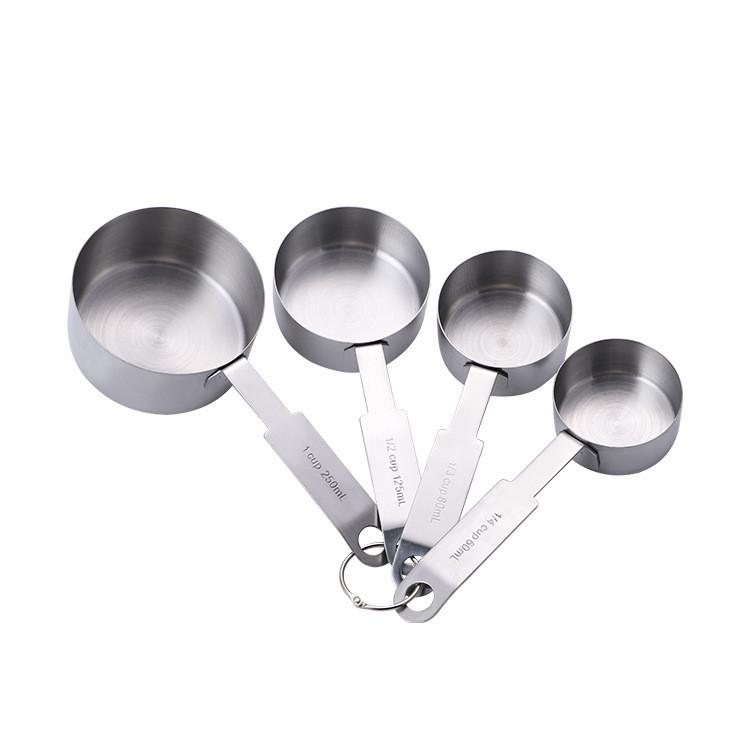 Piece 4 Modern Set Of Stylish Stainless Steel Measuring Cups And Spoons For Enthusiasts Baking