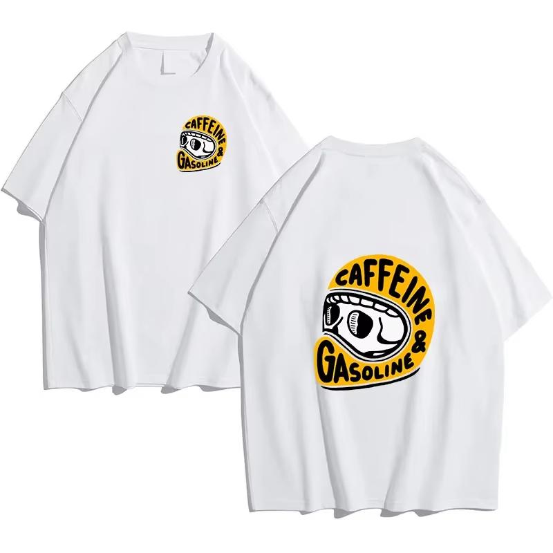 2024 Men Cotton Fashion Short Sleeve Men's T-shirt Gothic Harajuku Biker Skull Graphic Tee Tops Dark Punk Skulls Retro T-Shirt